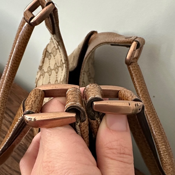 Vintage Gucci Beige and Brown Monogram GG Jackie Shoulder Bag 1244072123 - Picture 14 of 15